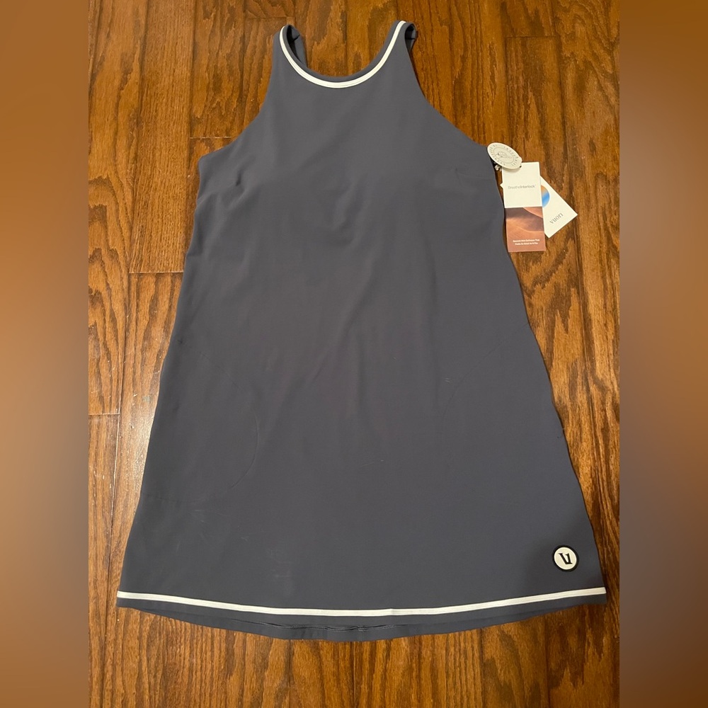 Vuori Blue/Grey  Dress with White Trim